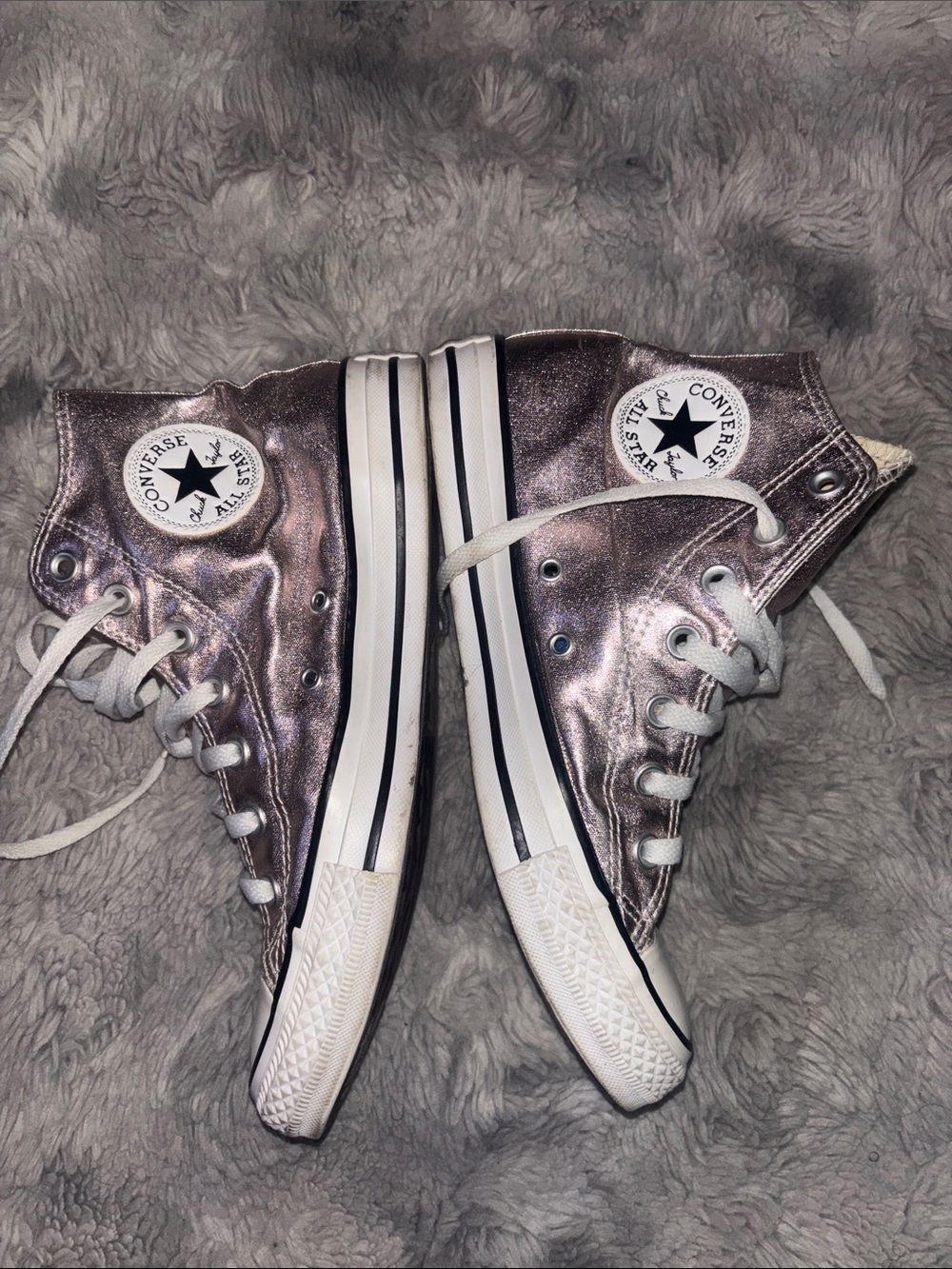 Converse Metallic Pink High Top Sneakers - Picture 2 of 3